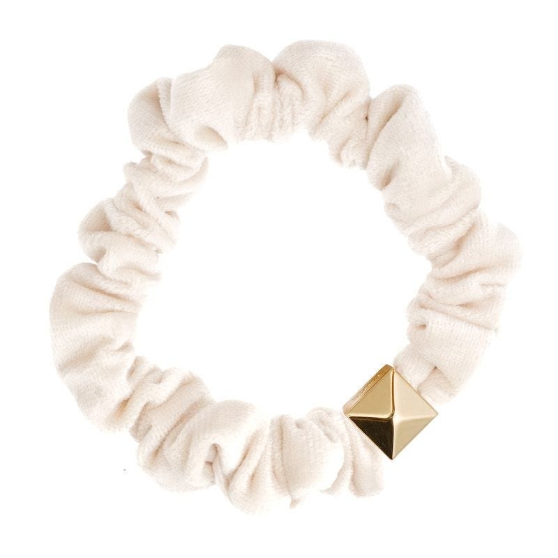 Velvet Mini Scrunchie - Off White