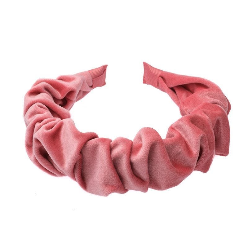 Velvet Hair Band Wave - Geranium Pink