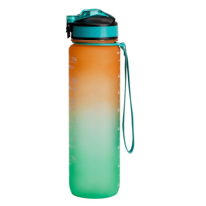 Hollywood Motivational Bottle 1000ml - Orange and Green