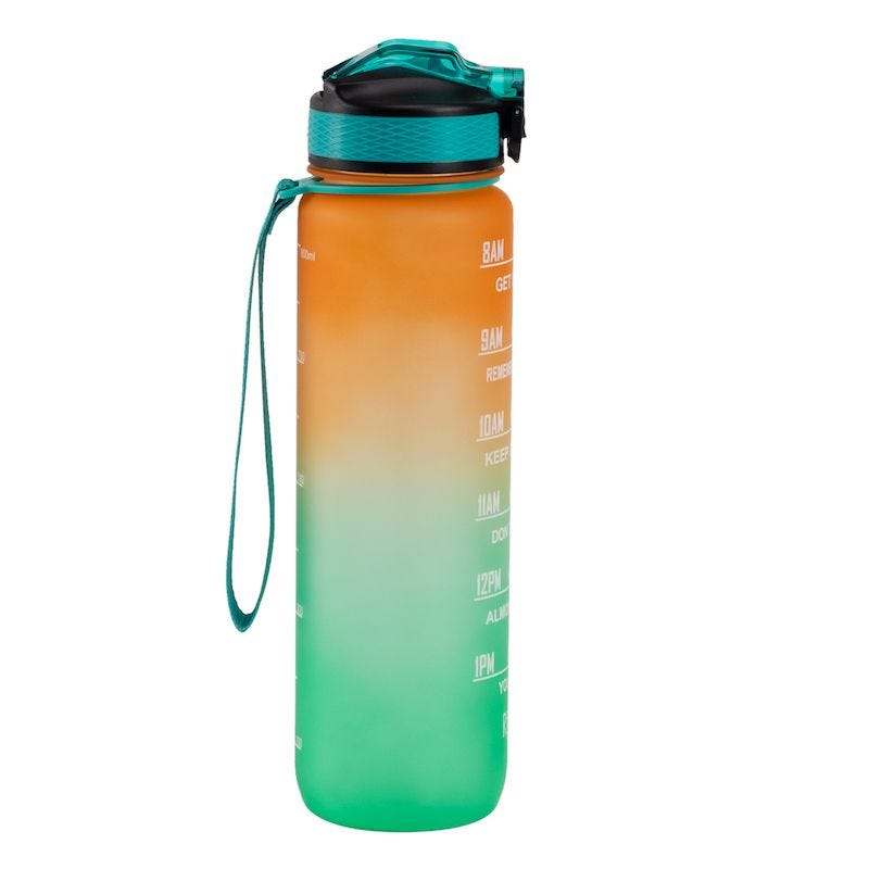 Hollywood Motivational Bottle 1000ml - Orange and Green