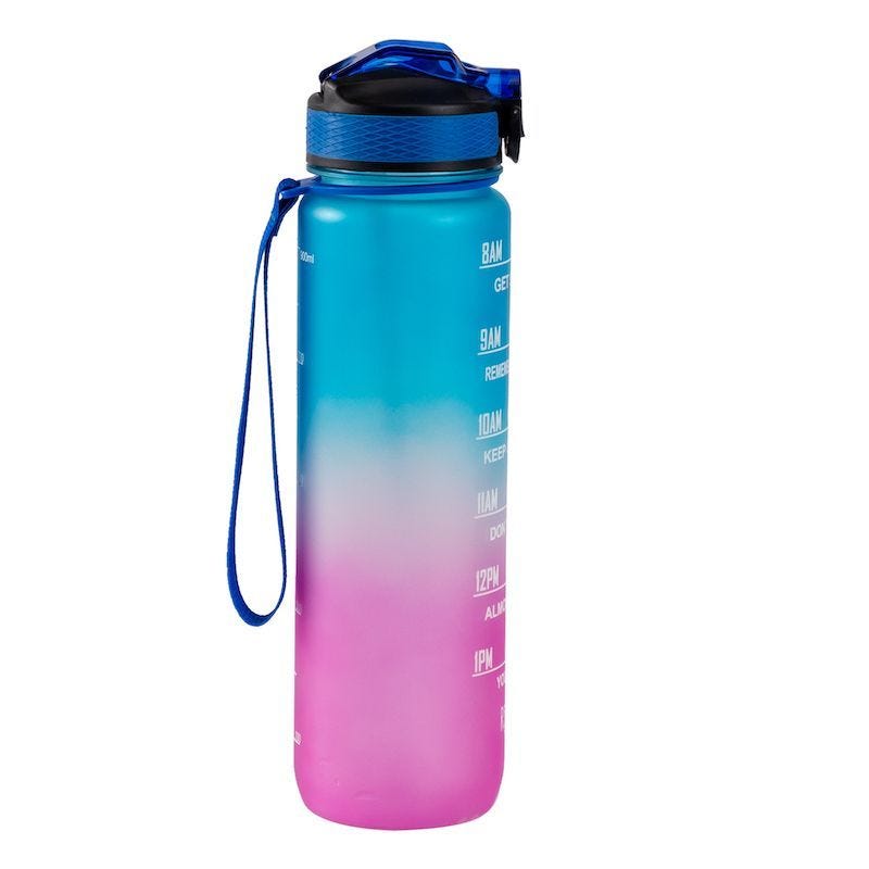 Hollywood Motivational Bottle 1000ml - Pink and Blue