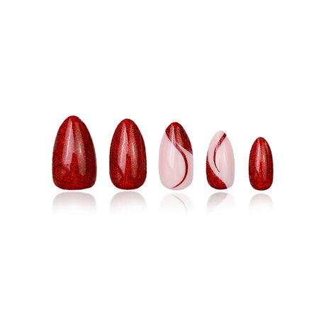 Reusable Press-On Manicure Space Cherry