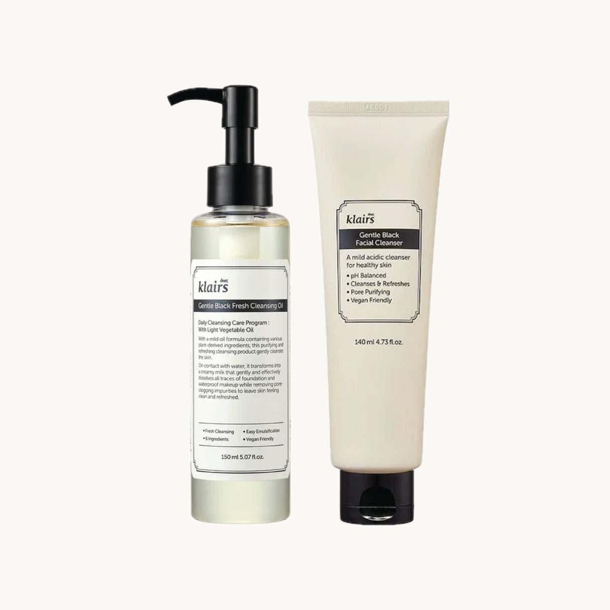 Pakkepris Gentle Black Fresh Cleansing Oil + Gentle Black Facial Cleanser