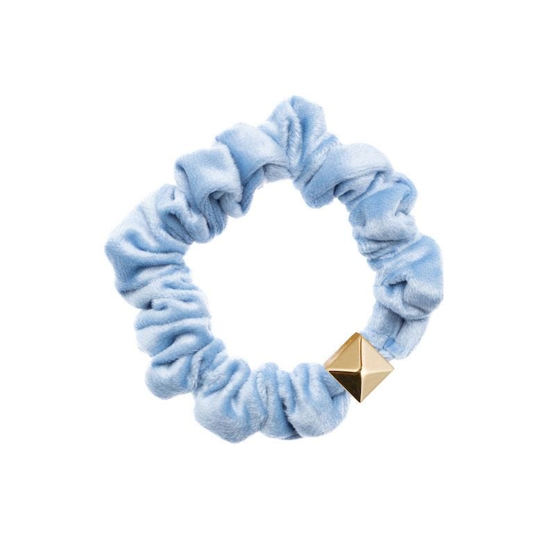 Velvet Mini Scrunchie - Light Blue