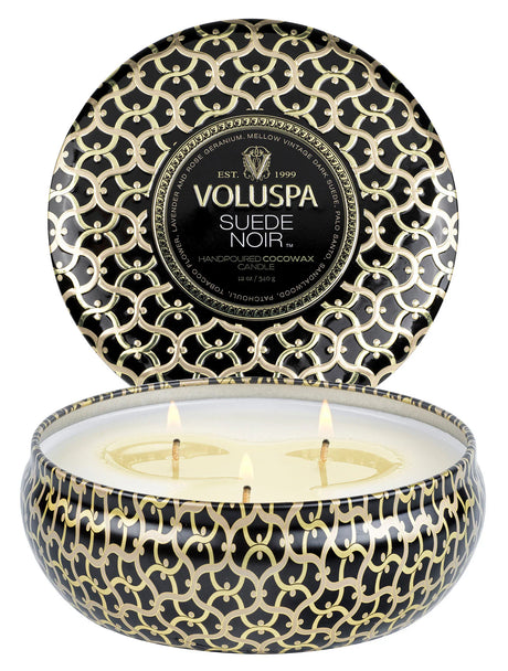 Suede Noir Maison 3-Wick Tin Candle