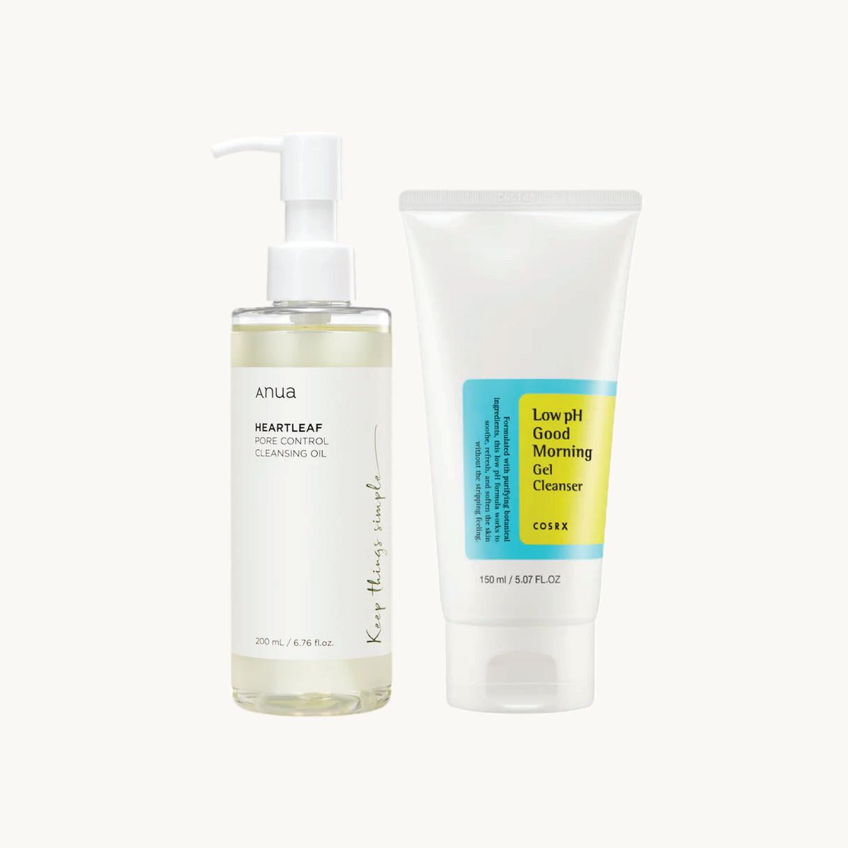 Pakkepris Heartleaf Pore Control Cleansing Oil + Low pH Good Morning Gel Cleanser