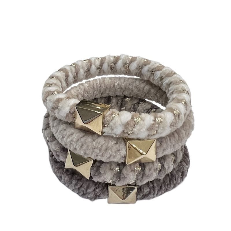 FLUFFY FAT HAIR TIE TAUPE MIX FLUFFY FAT HAIR TIE TAUPE MIX